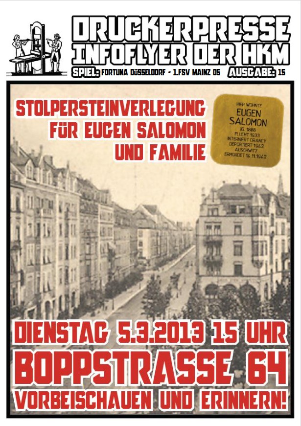 10. Cover des Spieltagsflyers „Druckerpresse“ der Handkäsmafia, erschienen Ende Februar 2013) (Quelle Es war einmal… Fanzine)